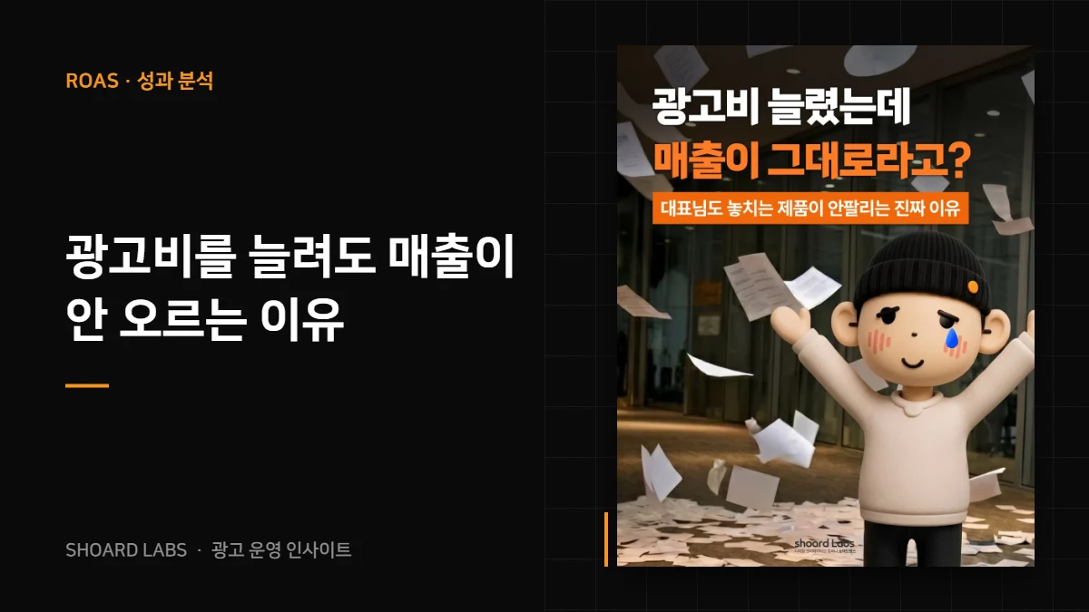 광고비를 늘려도 매출이 안 오르는 이유 - 쇼어드랩스 광고 운영 인사이트