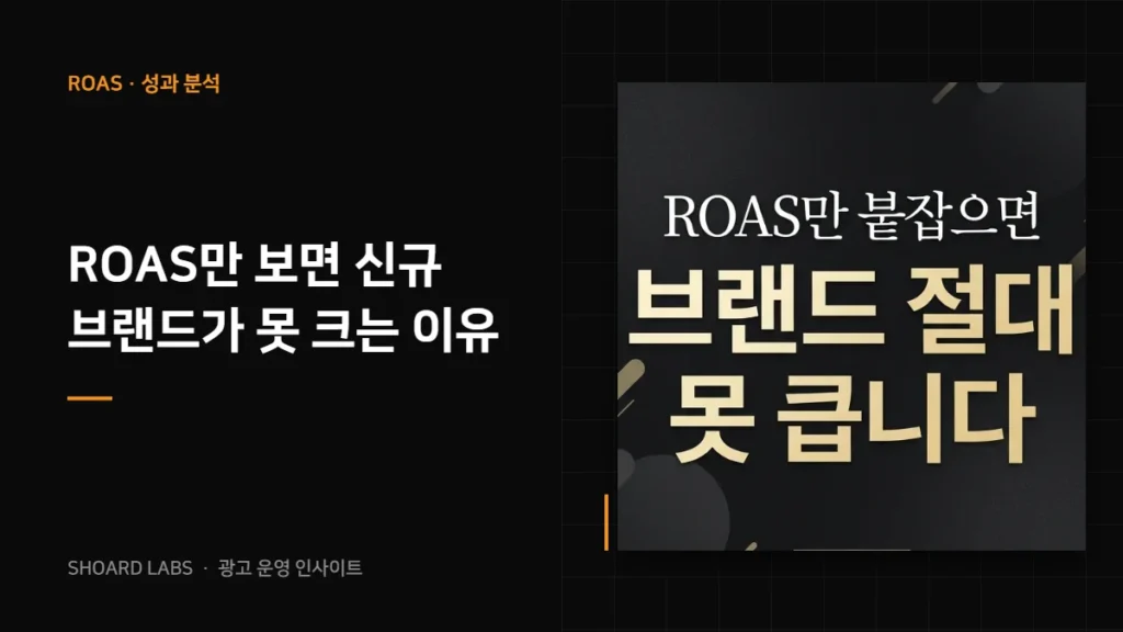 ROAS만 보면 신규 브랜드가 못 크는 이유