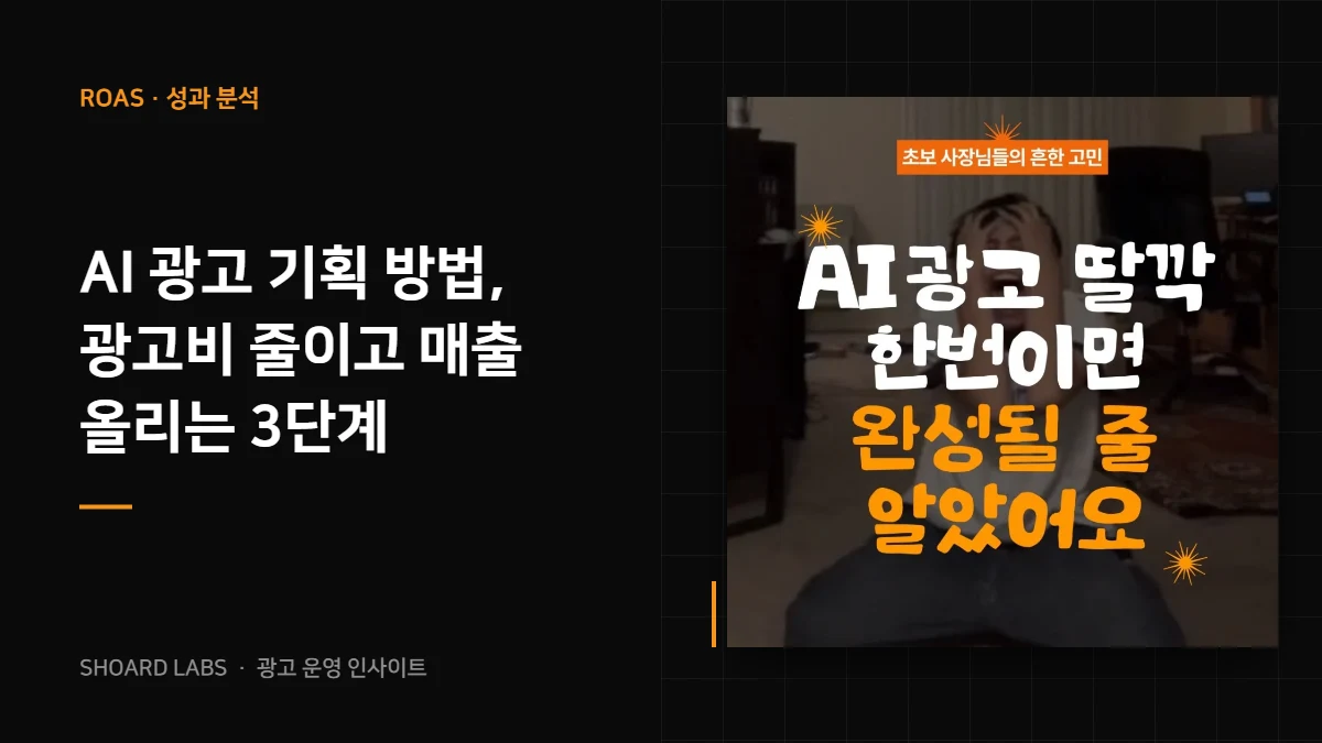AI 광고 기획 방법, 광고비 줄이고 매출 올리는 3단계 - 쇼어드랩스 광고 운영 인사이트