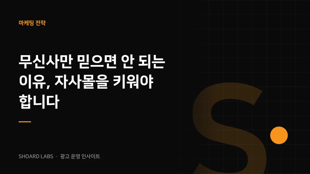 무신사만 믿으면 안 되는 이유, 자사몰을 키워야 합니다 - 쇼어드랩스 광고 운영 인사이트